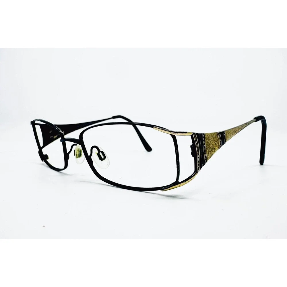 Zyloware Sophia Loren Beau Rivage 54 Eyeglass Frames Womens Black Gold 52-17-135